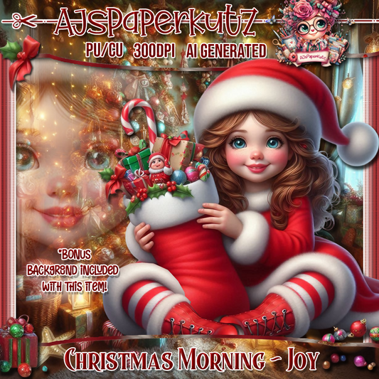 AJsPaperKutz Christmas Morning - Joy! *BONUS - Background Included!