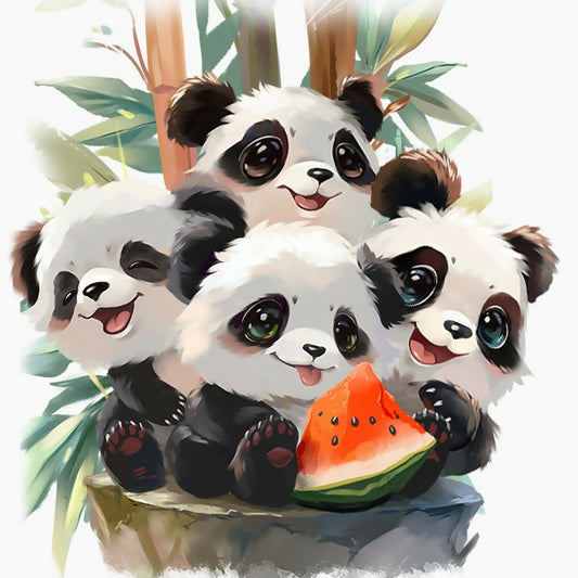 4pandas and a watermelon
