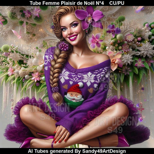 Tube Femme Plaisir de Noël N°4