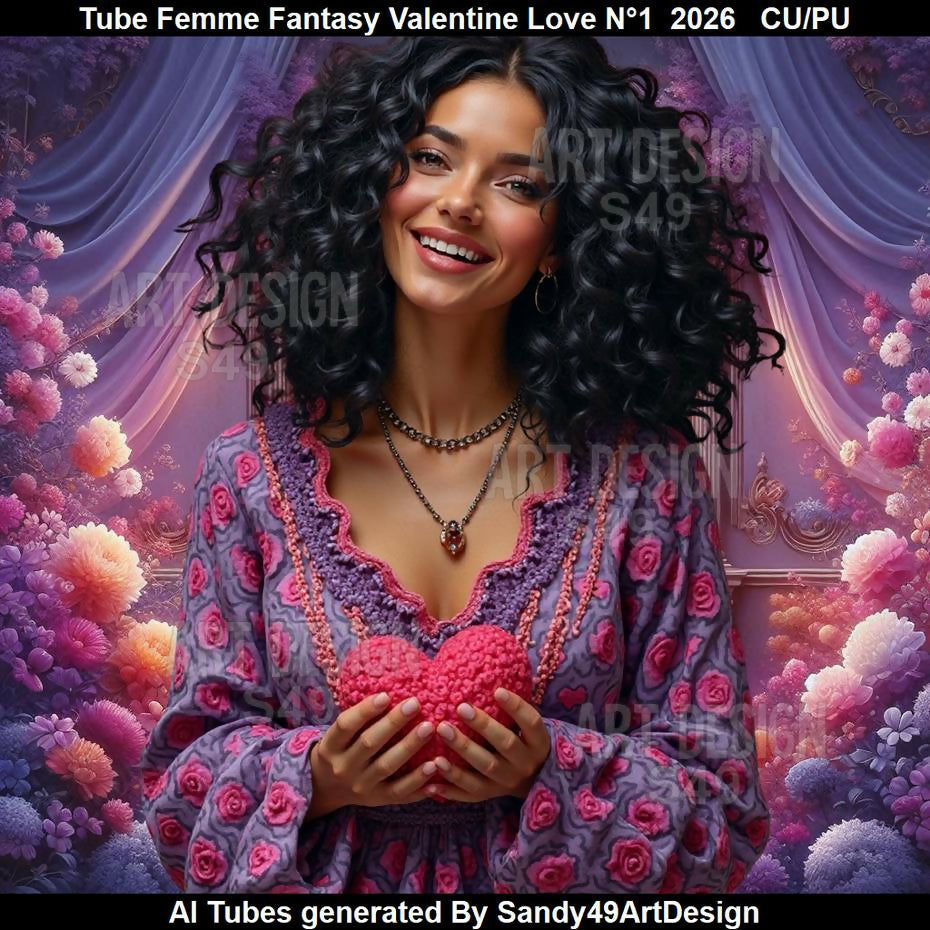 Tube Femme Fantasy Valentine Love N°1 2026