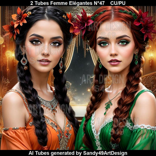 2 Tubes Femme Elégante N°47
