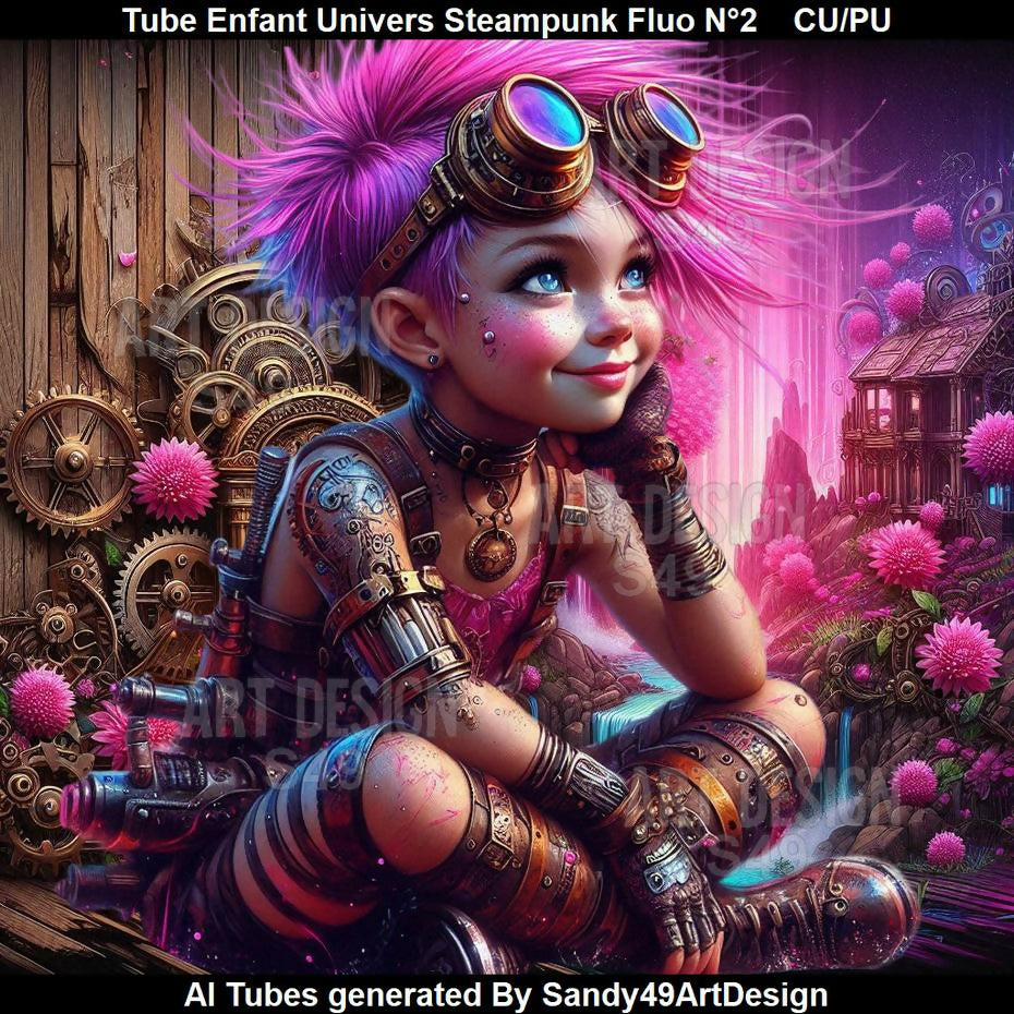 Tube Enfant Univers Steampunk Fluo N°2