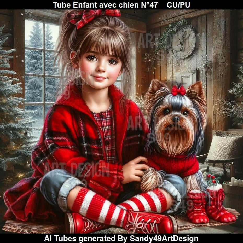Tube Enfant avec chien N°47