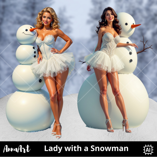 Lady with a Snowman