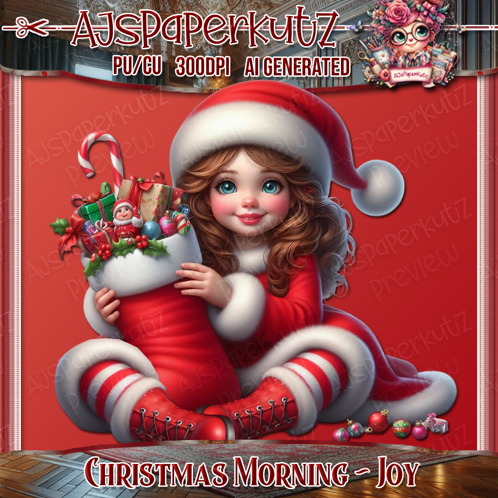 AJsPaperKutz Christmas Morning - Joy! *BONUS - Background Included!