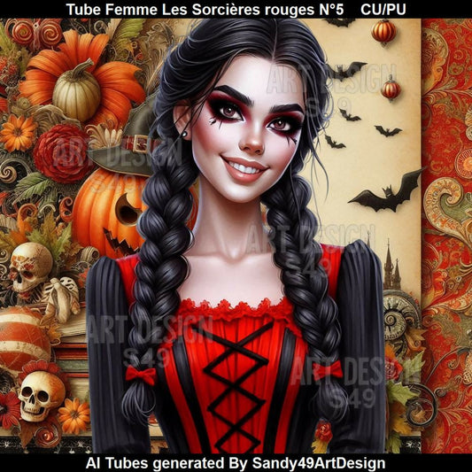 Tube Femme Les Sorcières rouges N°5