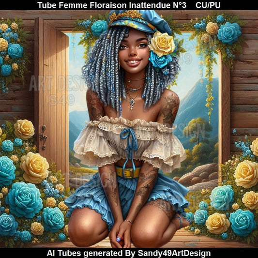 Tube Femme Floraison inattendue N°3