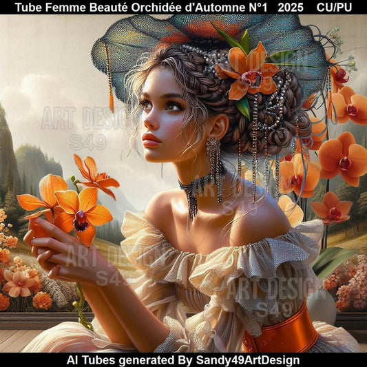 Tube Femme Beauté Orchidée d'Automne N°1 2025