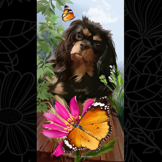 Indy and butterflies