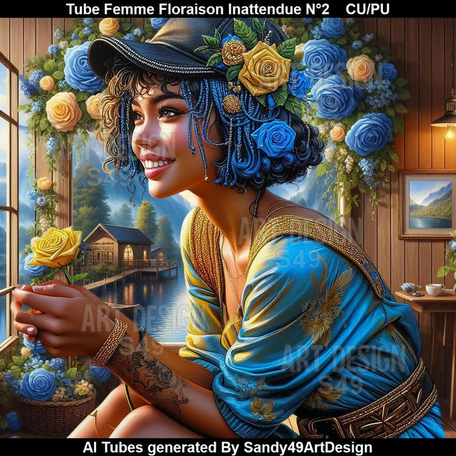 Tube Femme Floraison inattendue N°2