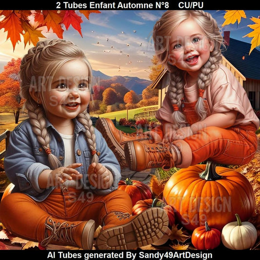 2 Tubes Enfant Automne N°8