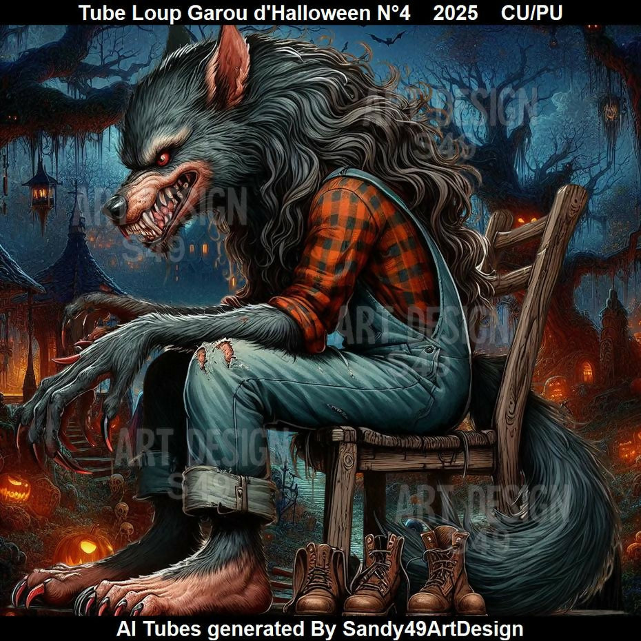 Tube Loup Garou d'Halloween N°4 2025