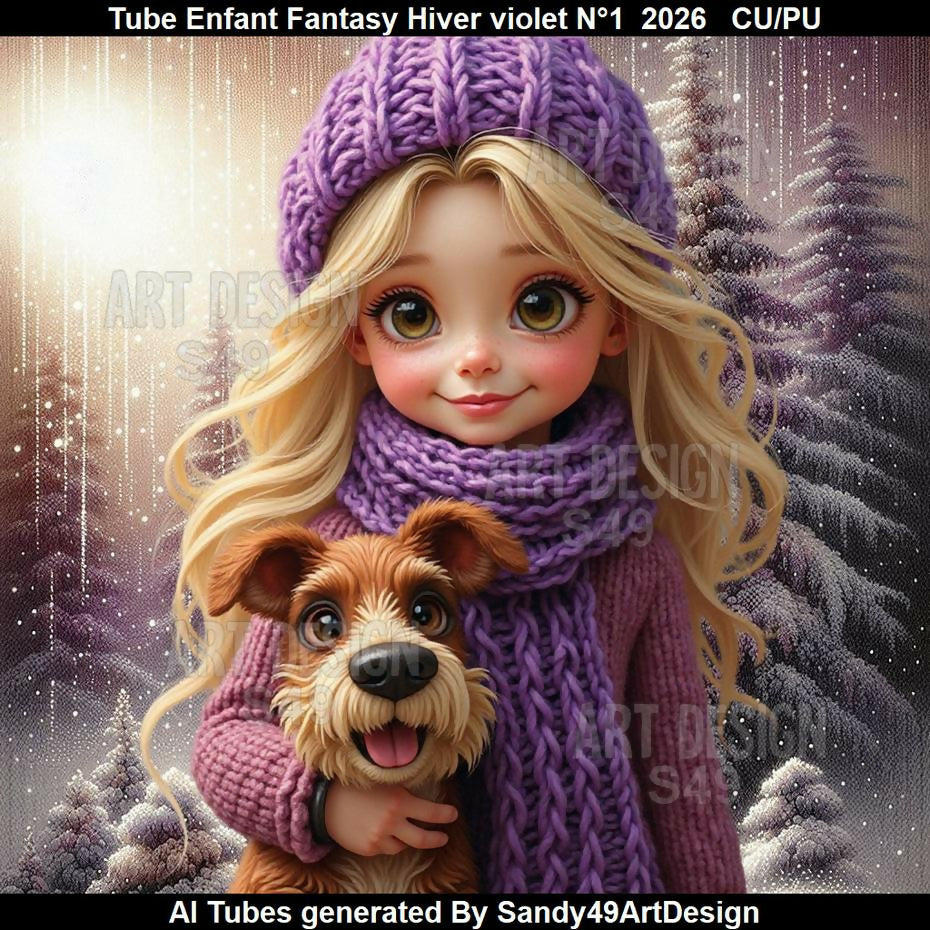 Tube Enfant Fantasy Hiver violet N°1 2026