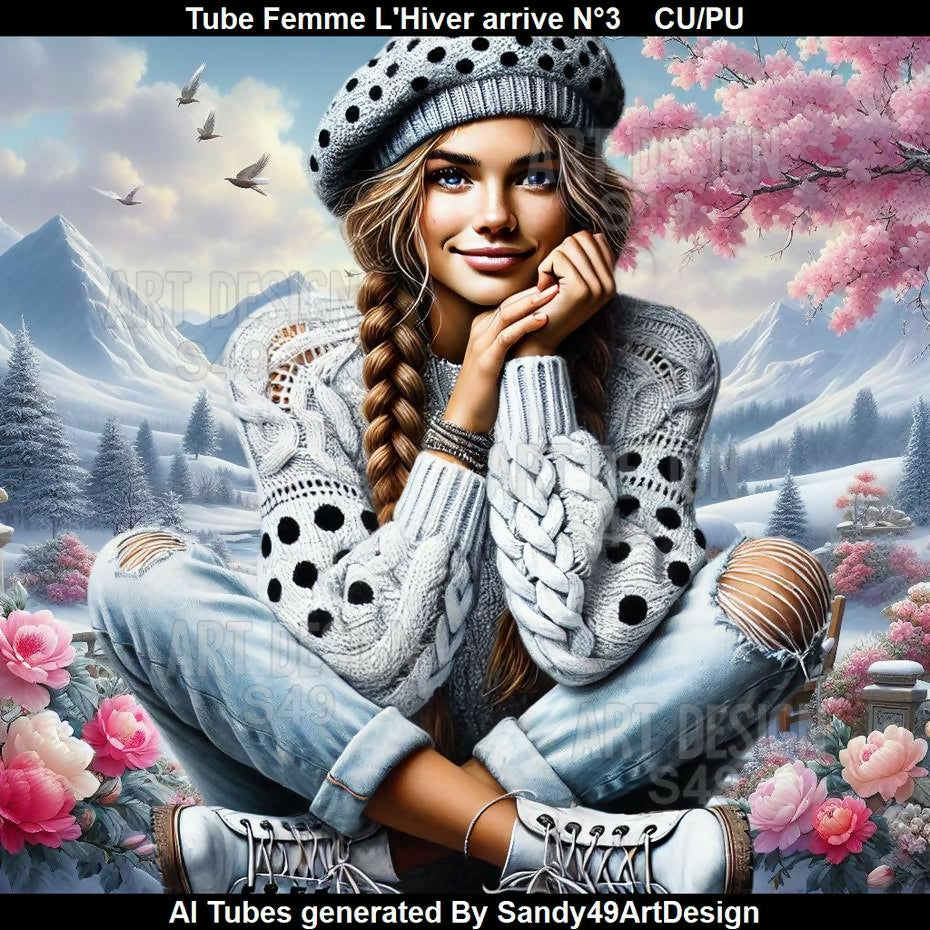 Tube Femme L'Hiver arrive N°3