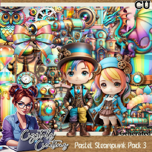 Pastel Rainbow Steampunk CU Pack 3