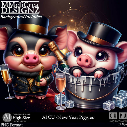 MMD - AI - CU New Year Piggies