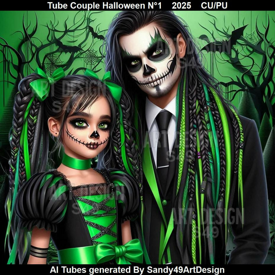 Tube Couple Halloween N°1 2025