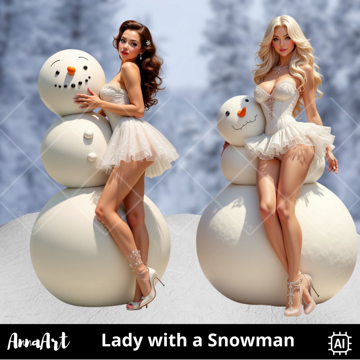 Lady with a Snowman