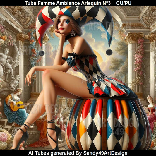 Tube Femme Ambiance Arlequin N°3