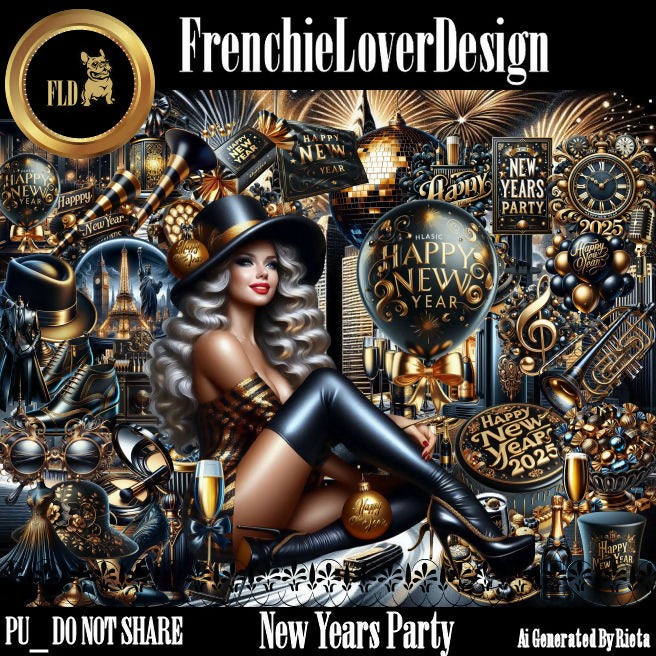 FrenchieLoverDesign_ New Years Party