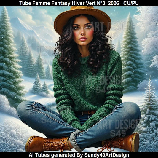 Tube Femme Fantasy Hiver vert N°3 2026