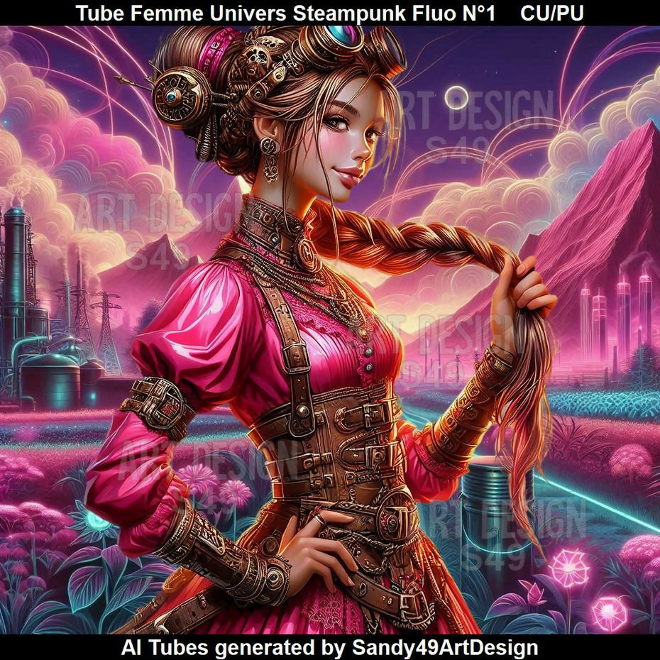 Tube Femme Univers Steampunk Fluo N°1