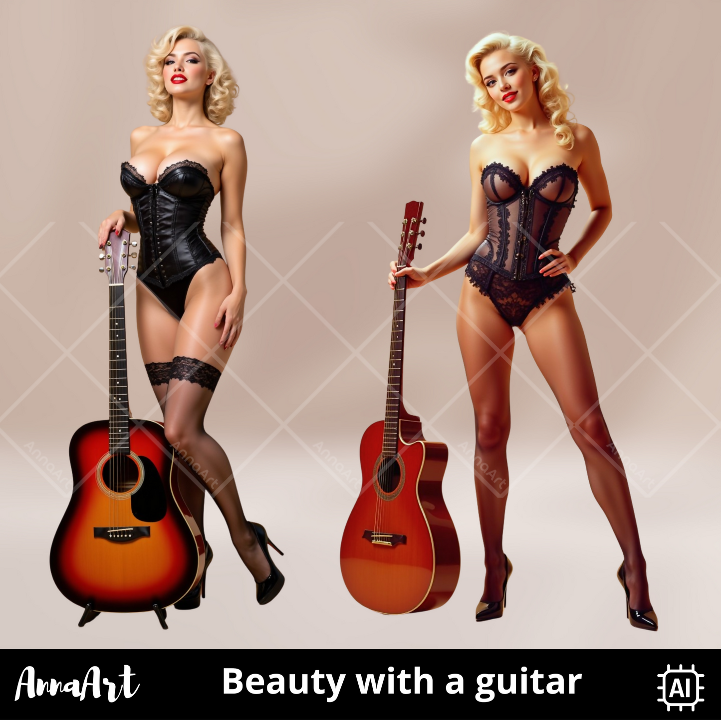 Beauty with a guitar