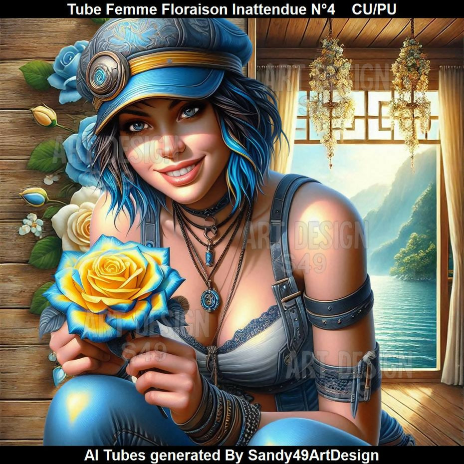 Tube Femme Floraison inattendue N°4