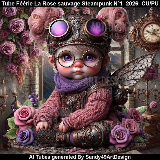 Tube Féérie La Rose sauvage Steampunk N°1 2026