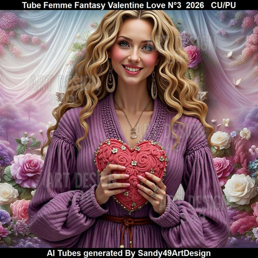 Tube Femme Fantasy Valentine Love N°3 2026