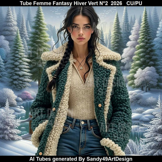 Tube Femme Fantasy Hiver vert N°2 2026