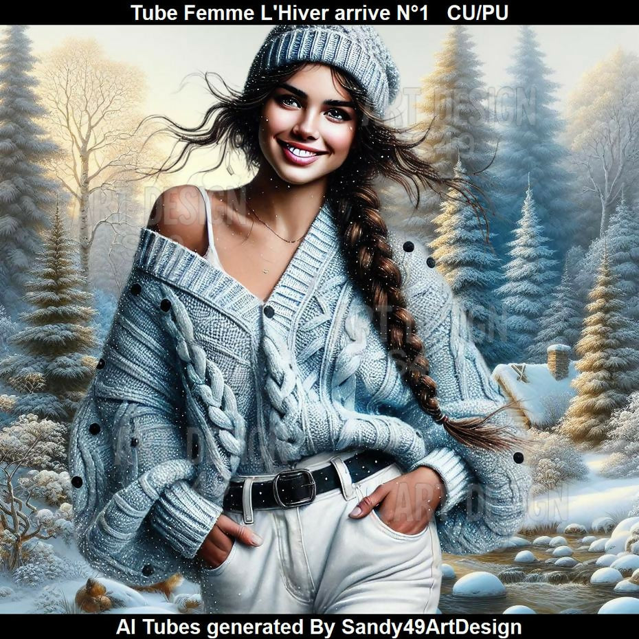 Tube Femme L'Hiver arrive N°1