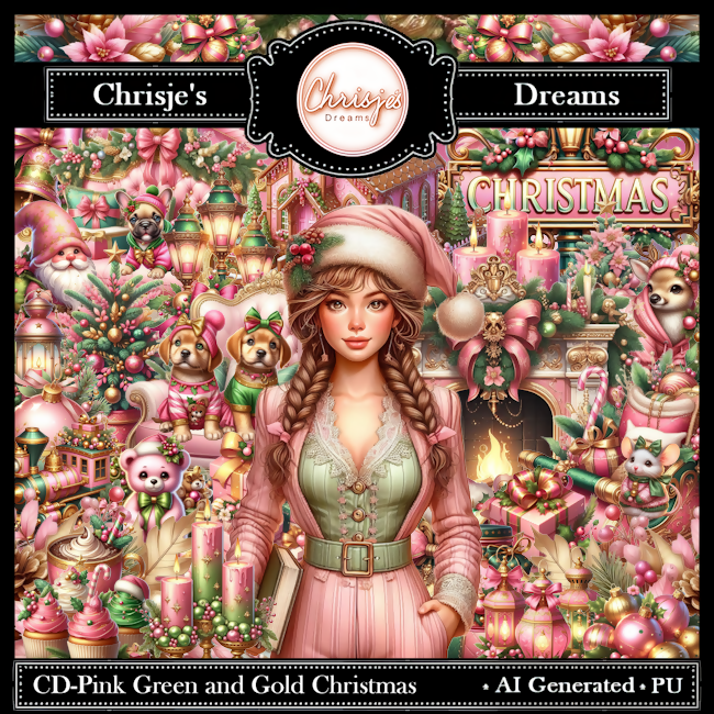 CD-Pink Green and Gold Christmas Preview