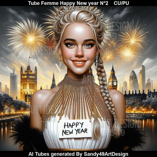 Tube Femme Happy New Year N°2