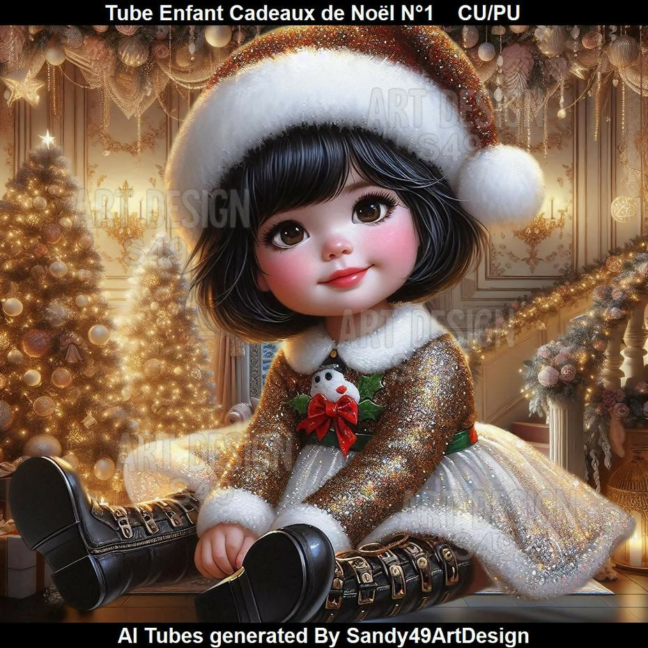 Tube Enfant Cadeaux de Noël N°1