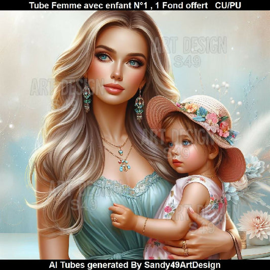 Tube Femme avec enfant N°1