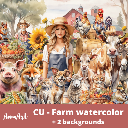CU - Farm watercolor