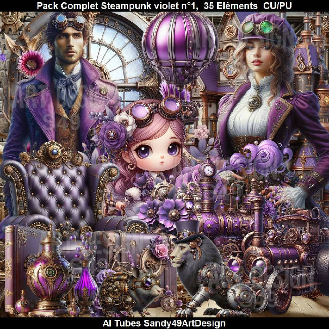 Pack Complet Steampunk violet N°1