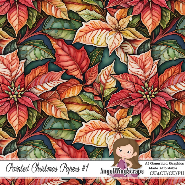 AI - CU4CU- Painted Christmas Papers #1