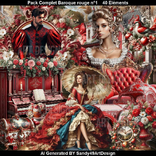 Pack Complet Baroque rouge N°1