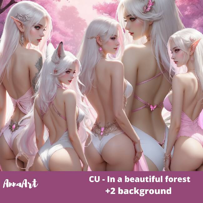 CU - In a beautiful forest