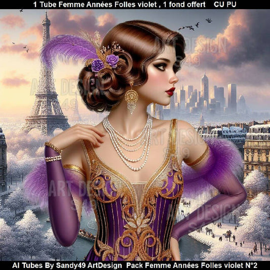 Pack Femme Années Folles violet N°2