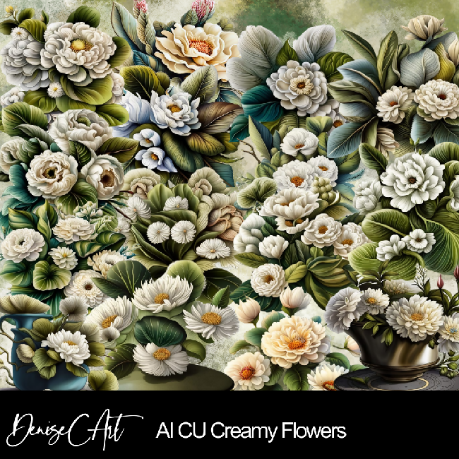 AI CU Creamy Flowers