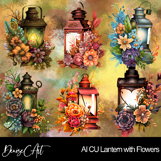 AI CU Lantern with Flowers
